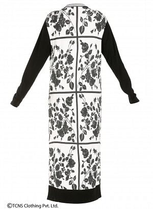 W for Woman White Leaf-Print Long Cardigan | Grocsy