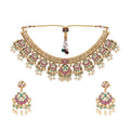 Nuyug 18K Gold Plated Estele Gold Tone Beaded Necklace Set | Grocsy