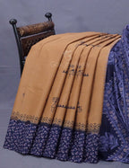 Chikoo Colored Block Print Pure Mulmul Cotton By Gayathri Reddy Designer Studio | Grocsy