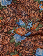 Shades of Dark Dry Mehendi Colour Floral Design Semi Chanderi Saree By Gayathri Reddy Designer Studio | Grocsy