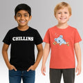 Chilins Round Black, Peach Neck Printed Cotton Tshirt(Pack of 2) | Grocsy