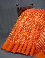 Shades of Orange with Lehariya Design Semi Chanderi Saree By Gayathri Reddy Designer Studio | Grocsy