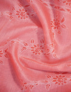 Shades of Light Peach Colour Floral Print Semi Chanderi Saree By Gayathri Reddy Designer Studio | Grocsy