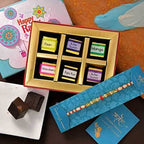 Beads Stones Rakhi & Handmade Assorted Chocolates Combo | Grocsy