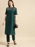 All About You Women Green Kurta with Trousers | Grocsy