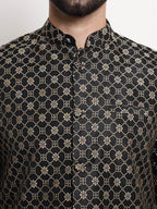 Sojanya Ethnic Motifs Woven Design Embroidered Straight Kurta & Churidar With Nehru Jacket | Grocsy