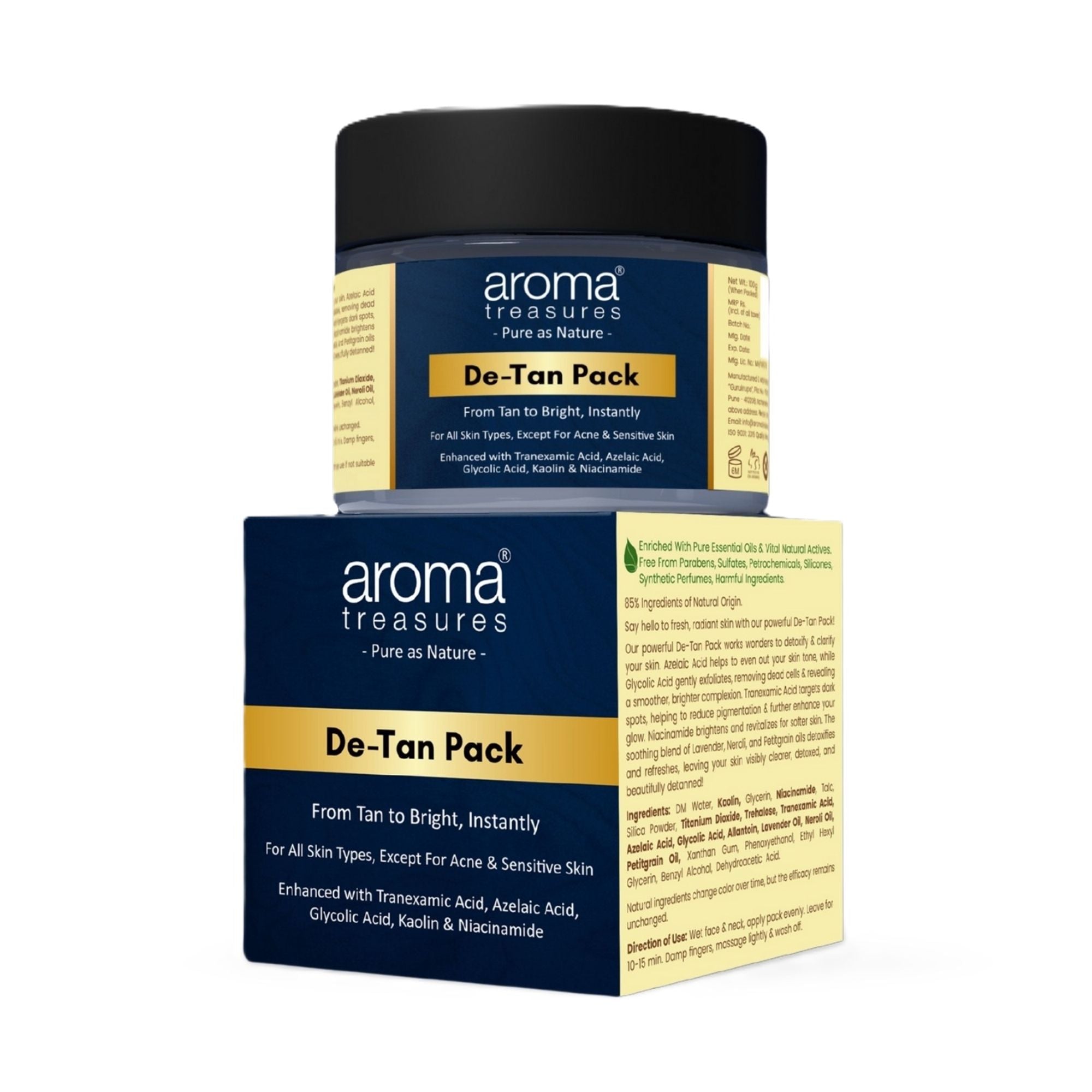 Aroma Treasures De-Tan Pack From Tan To Bright Instantly | Grocsy