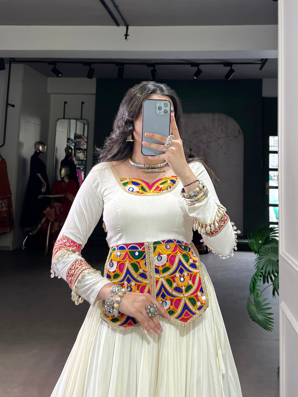Lorenvalley Fashion White Pure Rayon Multi Colour Patch With Lace Touch Up Lehenga Choli | Grocsy