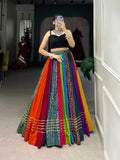 Lorenvalley Fashion Multicolor Pure Rayon Printed With Gota Patti Touch Up Lehenga Choli | Grocsy