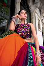 Lorenvalley Fashion Multicolor Pure Rayon Lehenga Featuring Printed Design With Gota Patti Lehenga Choli | Grocsy