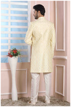 Raivat Ethnic Art Silk Thread Work Indo Western In Yellow Colour | Grocsy