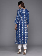 Indo Era Navy Blue Printed Straight Kurta | Grocsy
