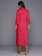Indo Era Pink Printed Straight Kurta | Grocsy