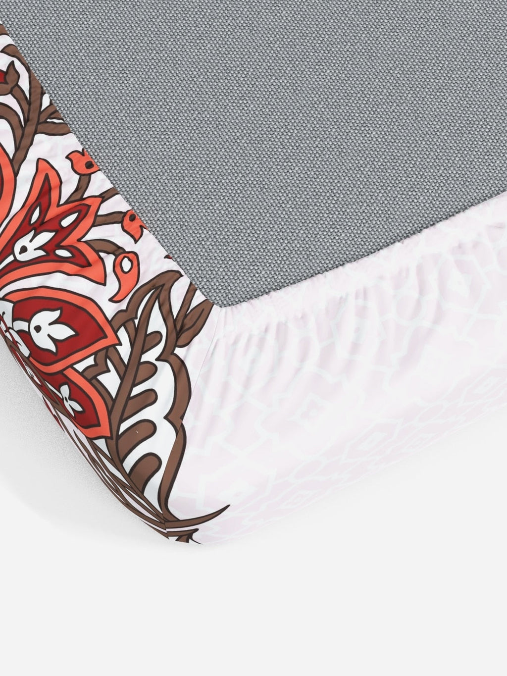 My Room Red & White Ethnic Motifs 140 TC King Bedsheet with 2 Pillow Covers | Grocsy