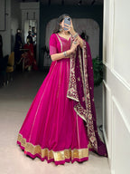 Lorenvalley Fashion Pink Cotton Lace Touch Up Lehenga Choli with Dupatta | Grocsy