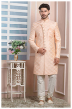 Raivat Ethnic Art Silk Thread Work Indo Western In Peach Colour | Grocsy