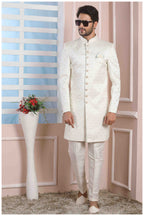 Raivat Ethnic Art Silk Thread Work Indo Western In Cream Colour | Grocsy