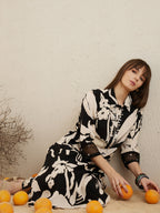 Indo Era Black Printed Straight Kurta Trousers set | Grocsy