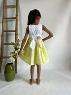 ArthLife White And Yellow Unicorn Embroidered Dress | Grocsy