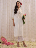 Indo Era Off White Printed Straight Kurta | Grocsy