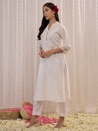 Indo Era Off White Printed Straight Kurta | Grocsy