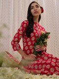 Indo Era Pink Printed Straight Kurta | Grocsy