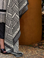 Indo Era Off White Printed Straight Kurta Trousers With Dupatta set | Grocsy