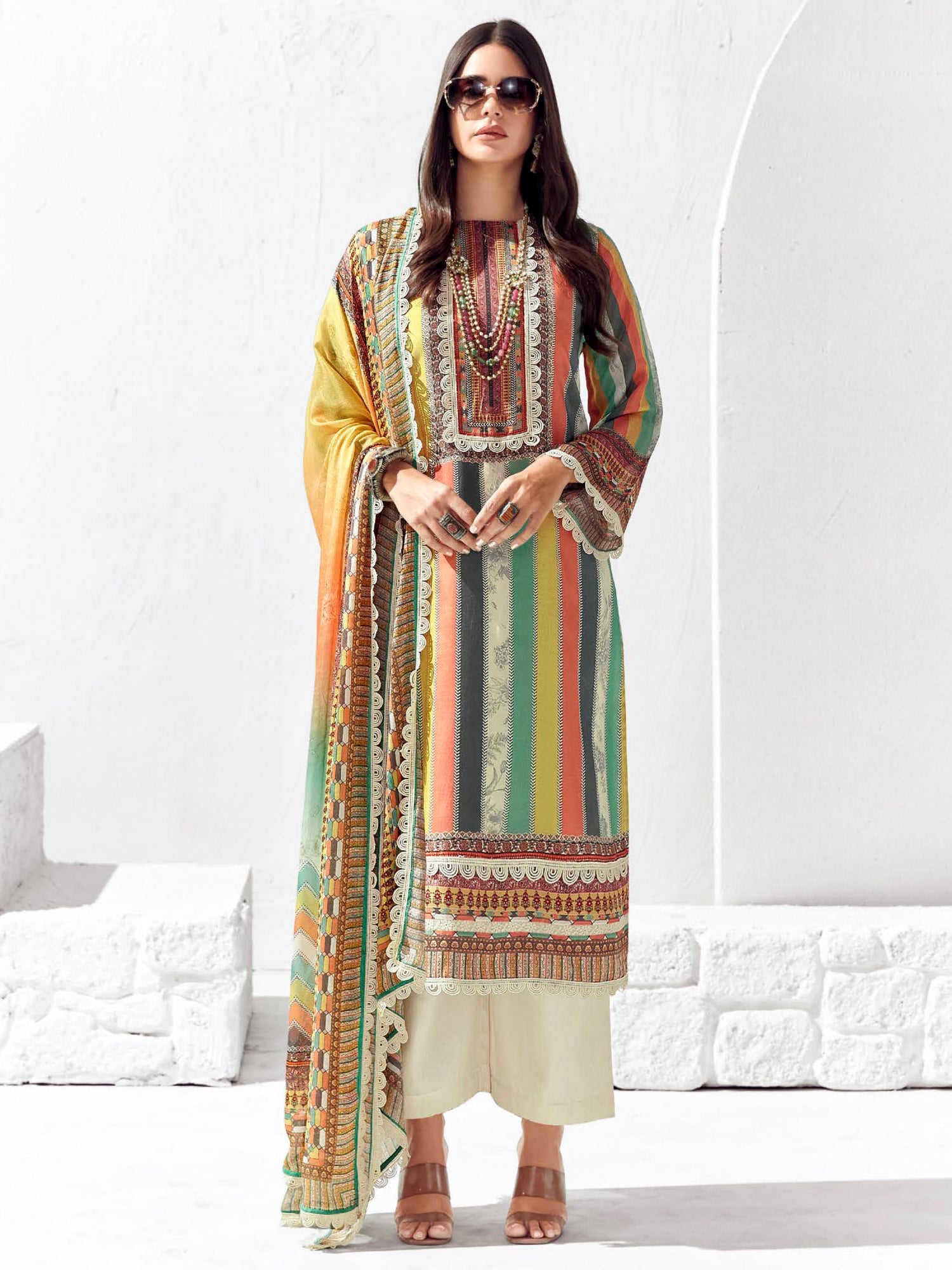 Indo Era Multi Printed Straight Kurta Trousers set | Grocsy