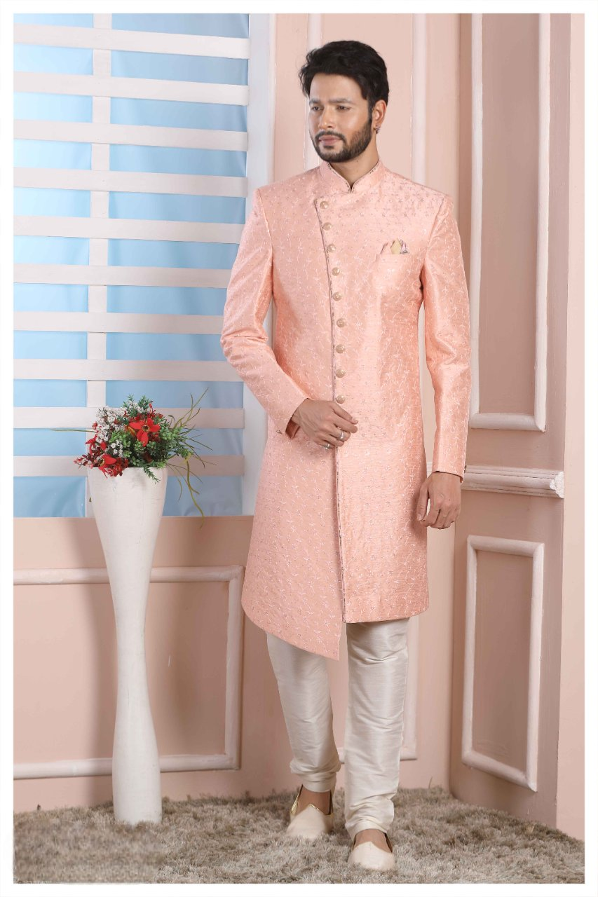 Raivat Ethnic Art Silk Thread Work Indo Western In Pink Colour | Grocsy