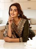 Indo Era Green Embroidered Straight Kurta Salwar With Dupatta set | Grocsy