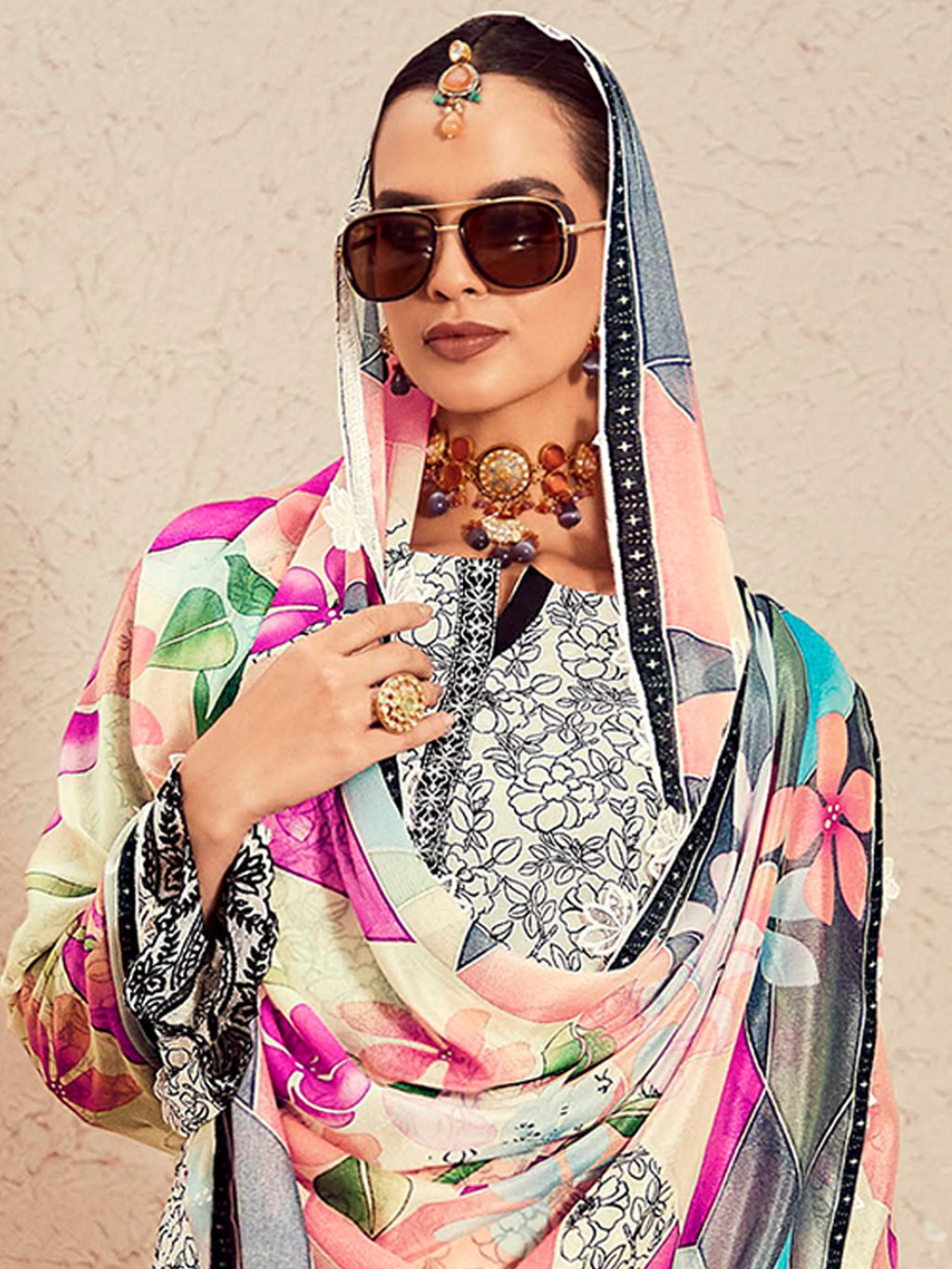 Indo Era Off White Printed Straight Kurta Trousers With Dupatta Set | Grocsy