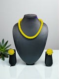 Inhanns Noor-E-Jalwa – Handmade Crystal Bead Necklace / Necklace With Earrings -Adjustable - Lemon Yellow | Grocsy