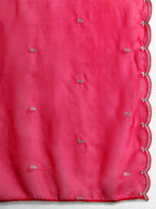 Indo Era Pink Embroidered Straight Kurta Trousers With Dupatta set | Grocsy
