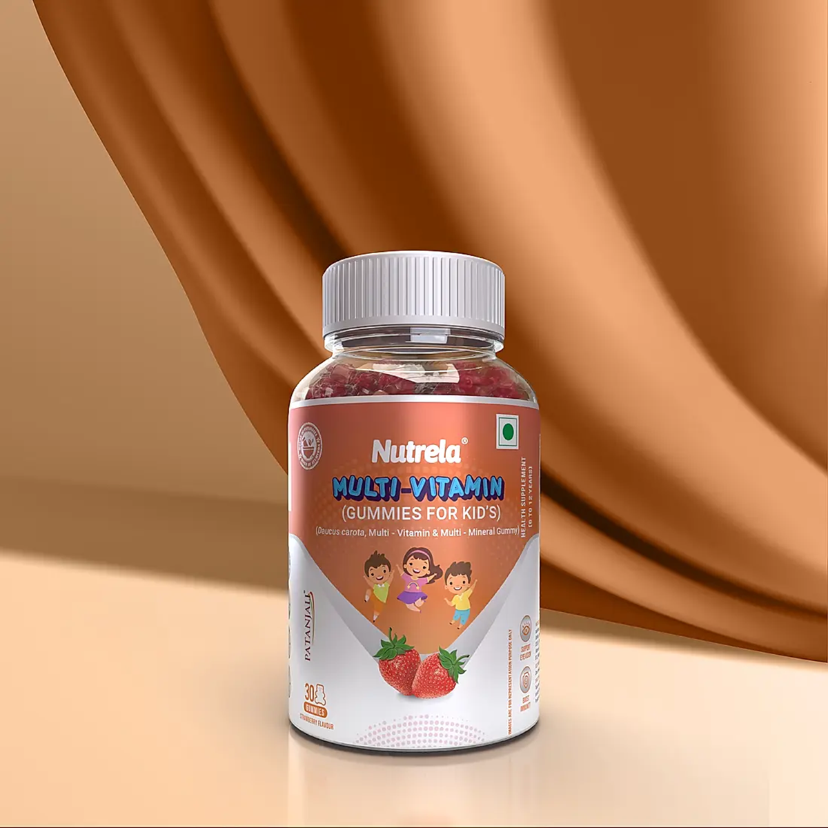 Patanjali Nutrela Multi- Vitamin Kids Gummies- Straberry Flavour | Grocsy