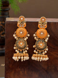Shoshaa Gold-Toned Contemporary Jhumkas Earrings | Grocsy