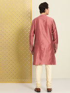 House of Pataudi Men Yoke Design Angrakha Jashn Kurta | Grocsy