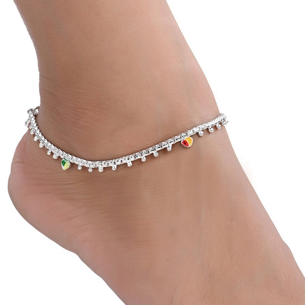 AanyaCentric Silver Plated Traditional Anklets Payal - Classic and Stylish for Women and Girls | Grocsy