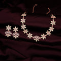 Tehzeeb Creations Sea Green Colour Star Design Stone Studded Necklace With Earrings | Grocsy