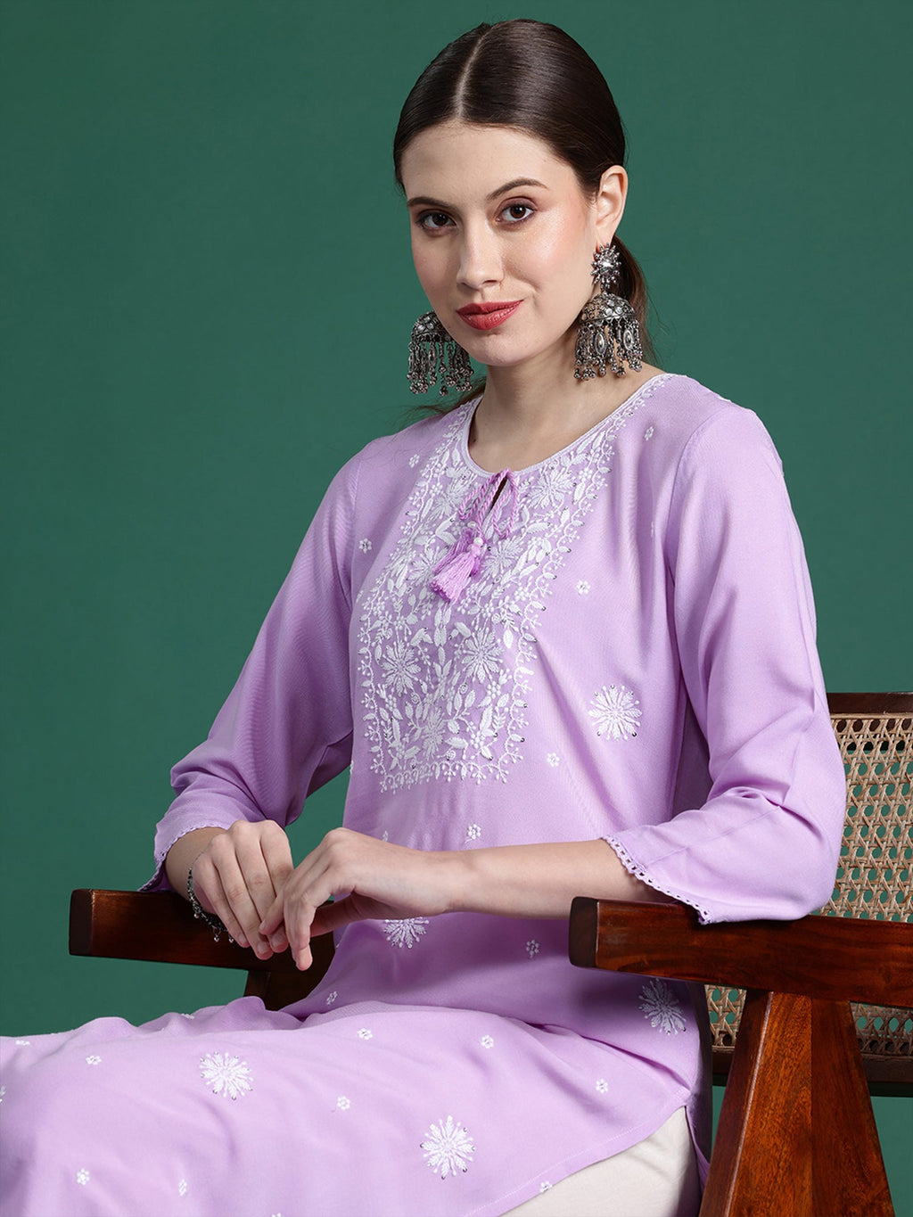 Indo Era Purple Embroidered Straight Kurta | Grocsy