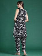 Indo Era Black Printed Straight Kurta Trousers set | Grocsy