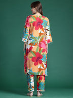 Indo Era Multi Printed Straight Kurta Trousers set | Grocsy