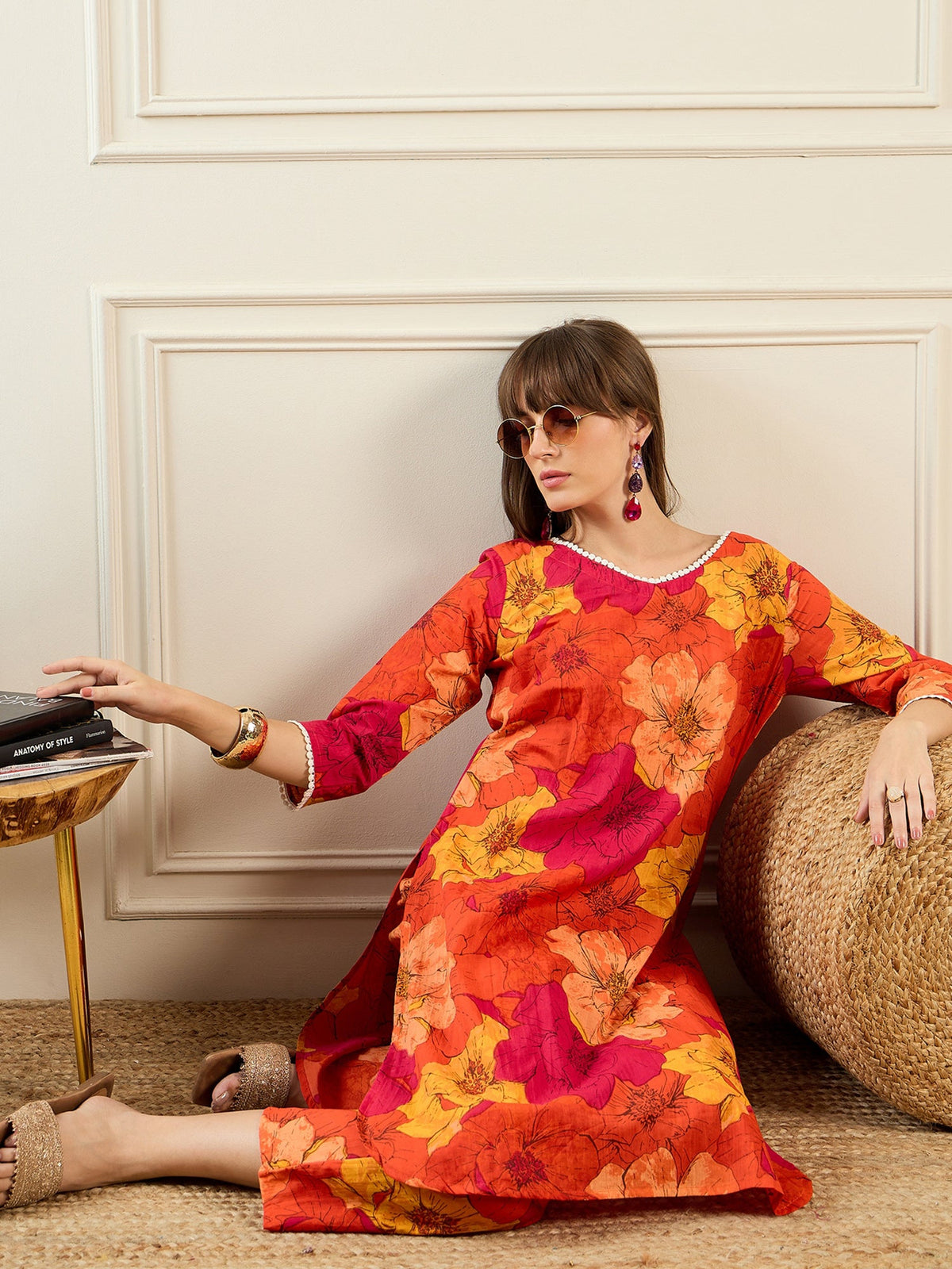 Indo Era Multi Printed Straight Kurta Trousers set | Grocsy