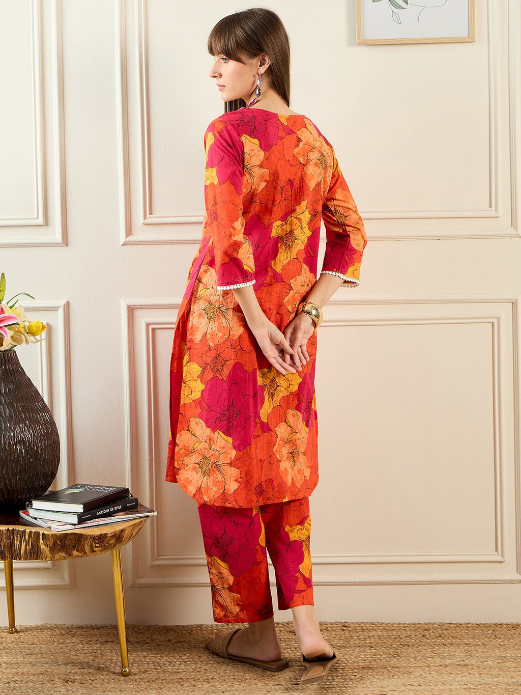 Indo Era Multi Printed Straight Kurta Trousers set | Grocsy