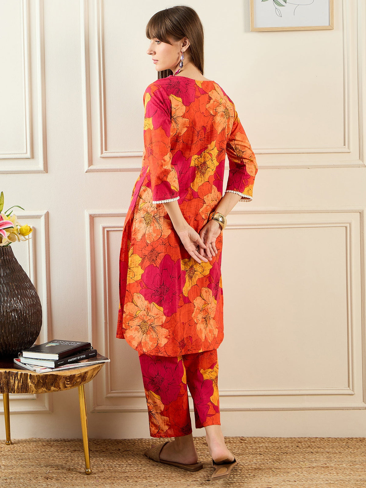 Indo Era Multi Printed Straight Kurta Trousers set | Grocsy