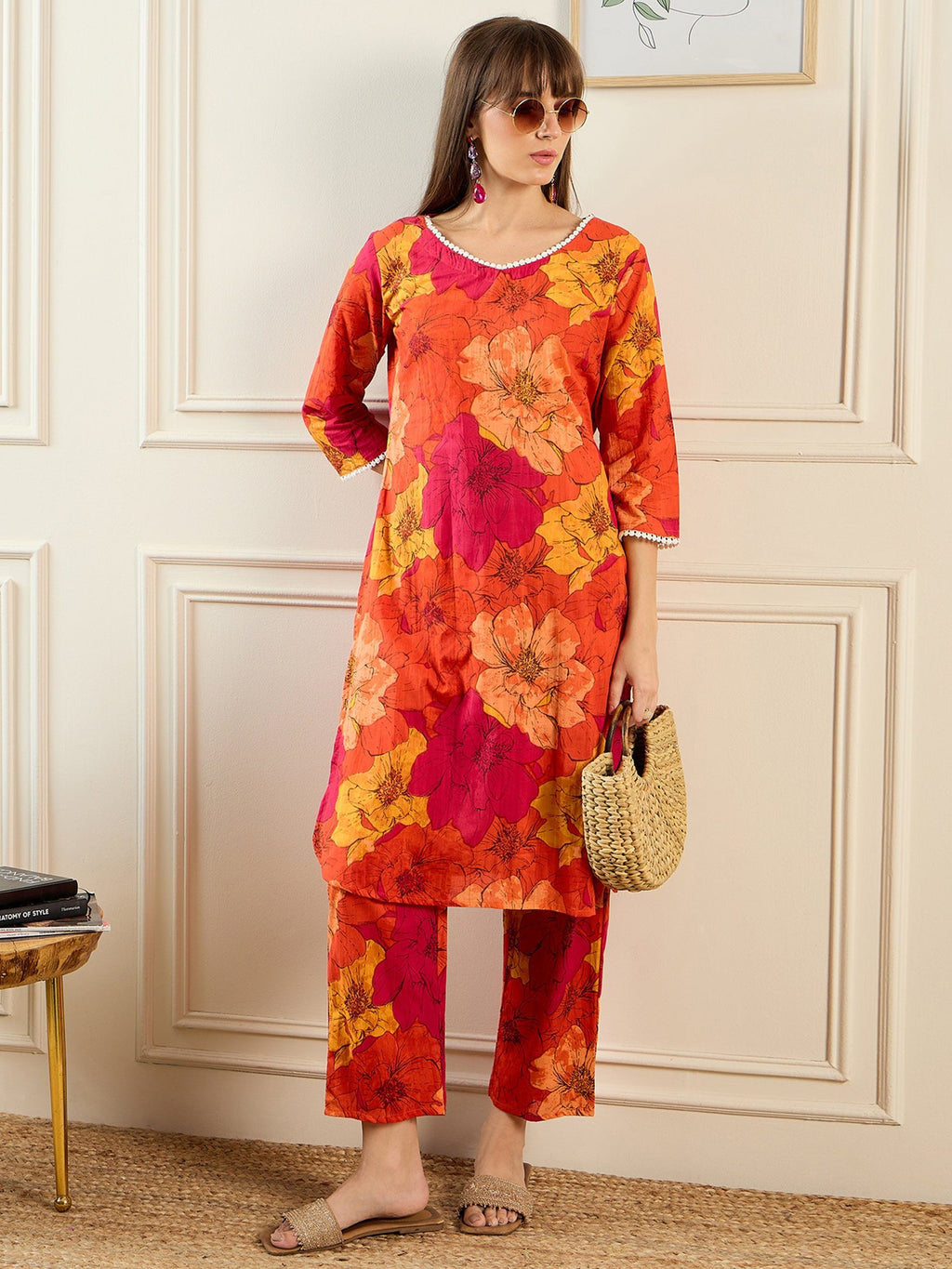 Indo Era Multi Printed Straight Kurta Trousers set | Grocsy