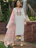 Indo Era Off White Embroidered Straight Kurta Trousers With Dupatta set | Grocsy