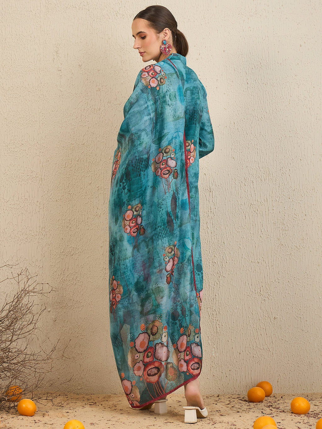 Indo Era Green Printed Straight Kurta Trousers With Dupatta Set | Grocsy