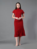 Myshka Women's Maroon colour Co-ord set | Grocsy