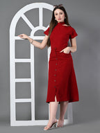 Myshka Women's Maroon colour Co-ord set | Grocsy