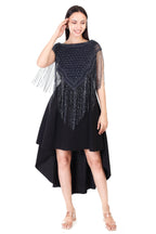Jaitra Apparels Beads Navy Blue Embroidered Net Poncho | Grocsy